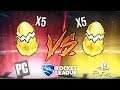 ABRIENDO HUEVOS de ORO !!! 5 huevos de PC VS 5 Huevos de Ps4 !!! | Rocket League | Bati two