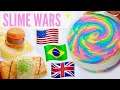 $450 Slime war! USA VS BRAZIL VS UK SLIME PACKAGES REVIEW FAMOUS WORLDWIDE SHOPS