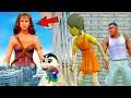 Franklin and Shinchan & Pinchan play HIDE AND KILL with Squid Game Doll In GTA 5