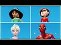 Crusher Challenge | Elsa Spiderman - Princess Jasmine - Elastigirl - Smash - Run - Crush - Toy