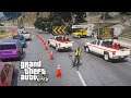GTA 5 DOT Responding To A Fallen Tree & Directing Highway Traffic With Message Board Trucks