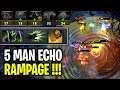 5 MAN ECHO..!! Epic Rampage Rubick Steal Echo Slam 7.22h | Dota 2