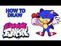 How To Draw Sunky.MPEG Sonic Exe Friday Night Funkin' Step by Step