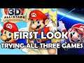 Quick Look @ All 3 Games - Super Mario 3D All Stars | FIRST LOOK / IMPRESSIONS | Basement
