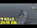 World of WarShips | Pommern | 9 KILLS | 241K Damage - Replay Gameplay 4K 60 fps