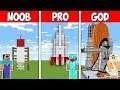 Minecraft - NOOB vs PRO vs GOD :BUILDING MOON ROCKET in Minecraft Animation