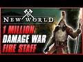 1 MILLION DAMAGE FIRE STAFF & ICE GAUNTLET WAR! | New World MMO PvP Gameplay | Fire Staff Build