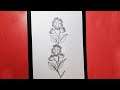Alpana Flower drawing very easy || Flower design step by step for beginners || easy drawing flower