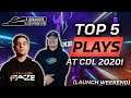 TOP 5 PLAYS AT CDL 2020! (LAUNCH WEEKEND)