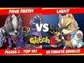 Glitch 8 SSBU - Pink Fresh (Wolf, ZSS) Vs. Rogue | Light (Fox) Smash Ultimate Tournament Top 192