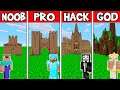 Minecraft: DIRT CASTLE HOUSE BUILD CHALLENGE - NOOB vs PRO vs HACKER vs GOD in Minecraft Animation