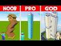 Minecraft NOOB vs PRO vs GOD: SKYSCRAPER HOUSE BUILD CHALLENGE! NOOB FOUND SKYSCRAPER! (Animation)