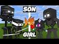 Monster School : WITHER GIRL VS WITHER SON CHALLENGE - Minecraft Animation