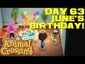 Animal Crossing: New Horizons Day 63 - June's Birthday!