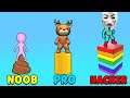 Noob Vs Pro Vs Hacker ASMR Sound Stacky Dash Funny 2021 - Gameplay Up Levels 21-35 (Android, iOS)