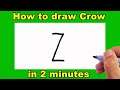 How to turn letter Z into Crow easy for beginners