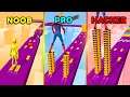 NOOB vs PRO vs HACKER In Skater Stacker! (ALL LEVELS!)