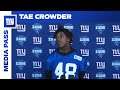 Tae Crowder on Stepping Up After Blake Martinez's Injury | New York Giants