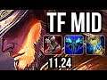 TWISTED FATE vs PYKE (MID) | 1/1/8, 1.3M mastery | EUW Master | 11.24