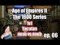 Age of Empires II 1600 ELO Series - Episode 6 A 1v1 In Yucatan Map, Energetic Noob vs Noob Style!