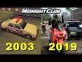 Evolution of Midnight club All games  2002 - 2009