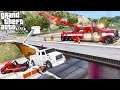 GTA 5 Mods Ace Towing Heavy Wrecker Rotator Lifting A Utility Truck Hanging From A Overpass