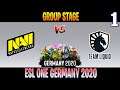 NAVI vs LIQUID Game 1 | Bo3 | Group Stage ESL ONE Germany 2020 | DOTA 2 LIVE