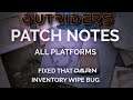 Outriders Patch Notes Fixed Inventory Wipe | Get your Leggos back | Xbox Patch Released March 19