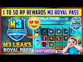 BGMI M3 Royal Pass 1 To 50 RP Confirm Rewards || BGMI New Update 1.6 Leaks || All Confirm RP Rewards