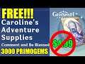 Caroline's Adventure Event- Win 3000 PRIMOGEMS