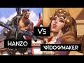 Overwatch gameplay Hanzo vs Widowmaker and Tracer