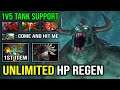 UNLIMITED HP REGEN 1v5 Tank Hard Support Undying with 1st ITEM Holy Locket + Blade Mail Dota 2