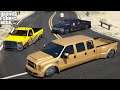 GTA 5 Real Life Mod #251 Six Door Ford F-550 Hauling Slammed Trucks To A Car Meet