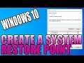 How To Create A System Restore Point In Windows 10 PC Tutorial | Restore To A Working Point