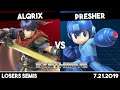 Alqrix (Ike) vs Presher (Megaman) | Losers Semis | Synthwave #4