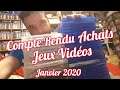 Compte Rendu Achats Jeux Vidéos - Janvier 2020
