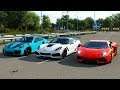 Forza Horizon 4 Drag race: Corvette C7 Zr1 vs Lamborghini Aventador LP700-4 vs Porsche 911 GT2 RS'18