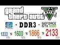 Grand Theft Auto V (GTA 5) on DDR3 1333 MHz, 1600 MHz, 1866 MHz, 2133 MHz