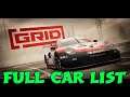 GRID 2019 FULL CAR LIST | FULL GAME