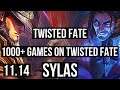 TWISTED FATE vs SYLAS (MID) | 10/1/11, 3.2M mastery, 1000+ games, Legendary | KR Diamond | v11.14