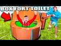 Real Life Box Fort Toilet Challenge DON'T GET FLUSHED! Gross Slime Food & More