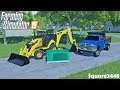 Building Concrete Slap & Digging Trench | Cat Backhoe | Dump Truck | 2019 Ram | Landscaping | FS19