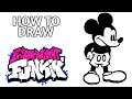 How To Draw Mickey Mouse Friday Night Funkin' Step by Step