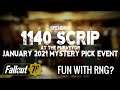 Spending 1140 Scrip at The Purveyor in Fallout 76: January 2021 Mystery Pick Sale