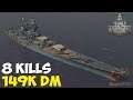 World of WarShips | Richelieu  | 8 KILLS | 149K Damage - Replay Gameplay 4K 60 fps
