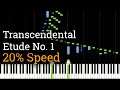 Liszt - Transcendental Etude No. 1 "Preludio" [20% Speed Piano Tutorial]