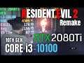 Resident Evil 2 Remake Intel i3-10100 with RTX 2080Ti FPS Benchmark Test 1080p and 4K