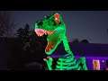 Fluorescent black light Halloween 2020. Rickety Bridge, Glowing Skeleton Animal Bones.