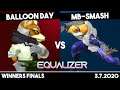 Balloon Day (Fox) vs MB-Smash (Sheik) | Melee Winners Finals | Equalizer #4