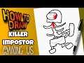 HOW TO DRAW AMONG US KILLER IMPOSTOR | EASY | STEP BY STEP | como dibujar a killer de among us
